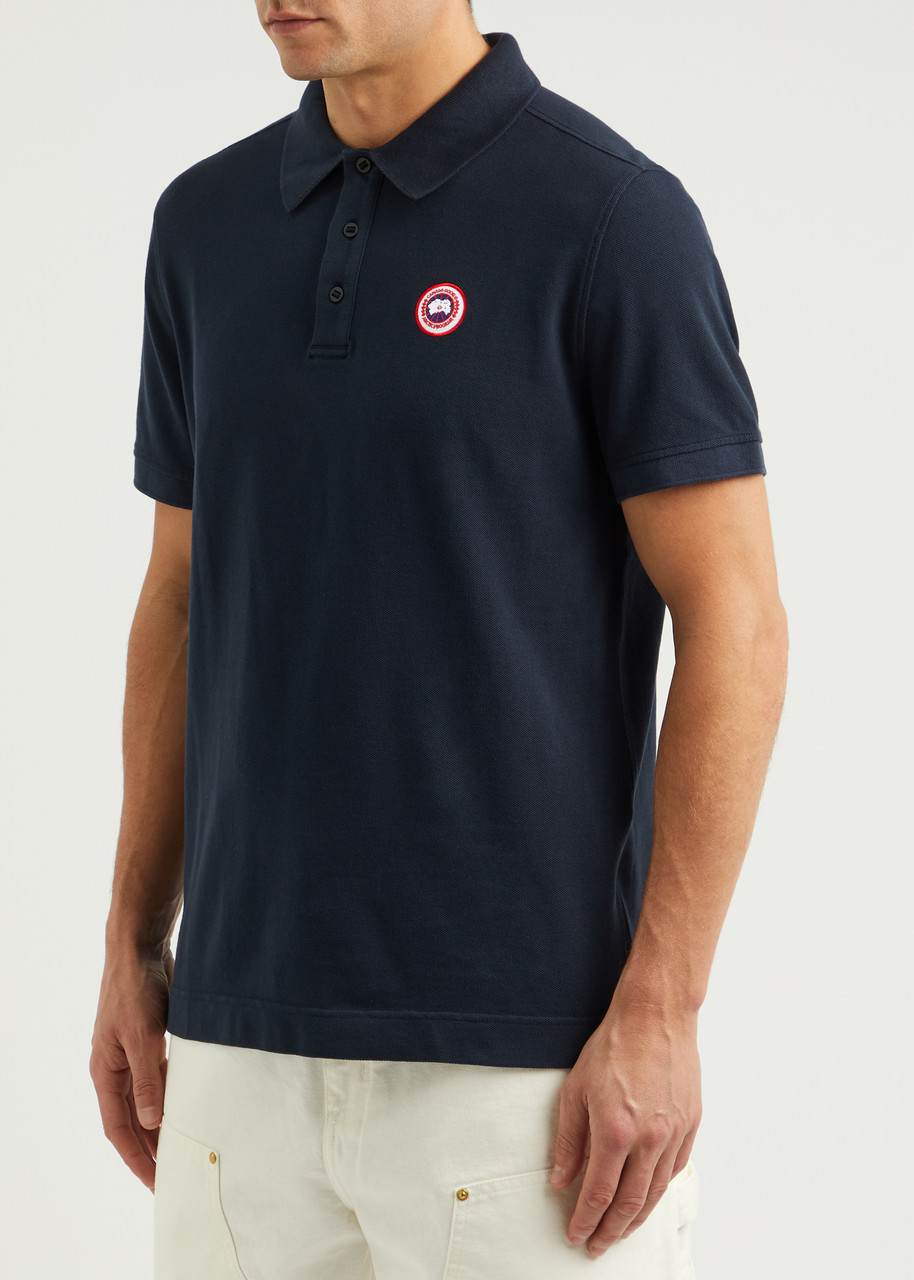 Canada Goose Men Beckley Polo Shirt In Structured Cotton In Blue