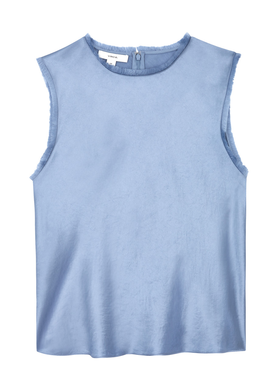 Vince Satin Tank In Blue