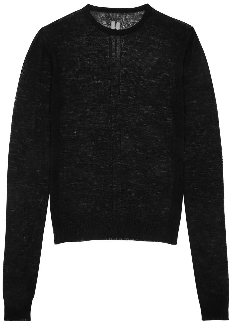 Shop Rick Owens Maglia Fine-knit Wool Jumper In Black