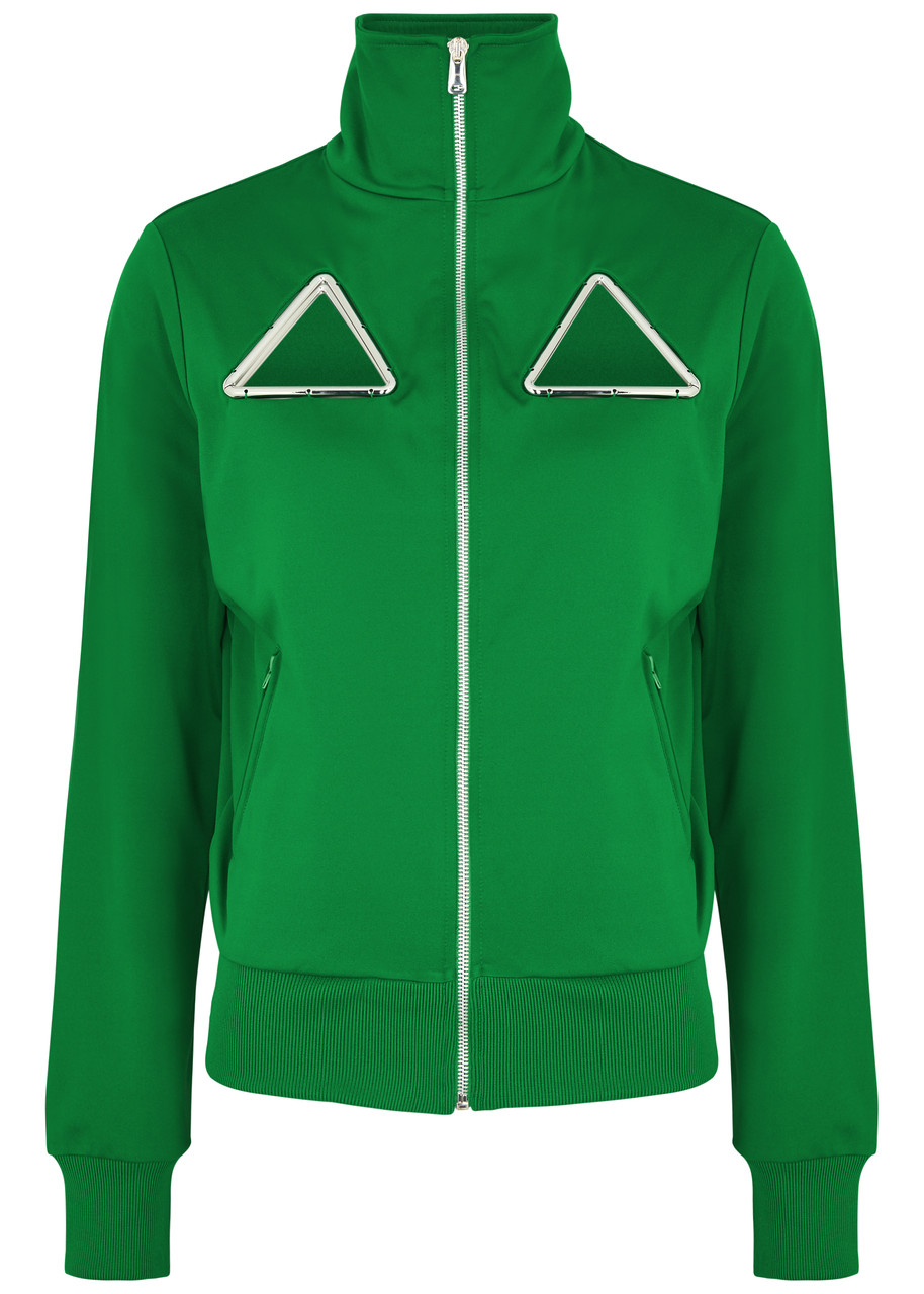 Shop Coperni Triangle Cut-out Jersey Track Jacket In Green