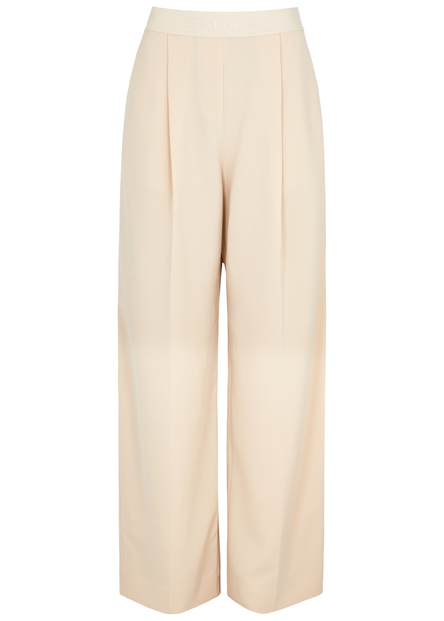 Shop Stine Goya Ciara Wide-leg Trousers In Cream