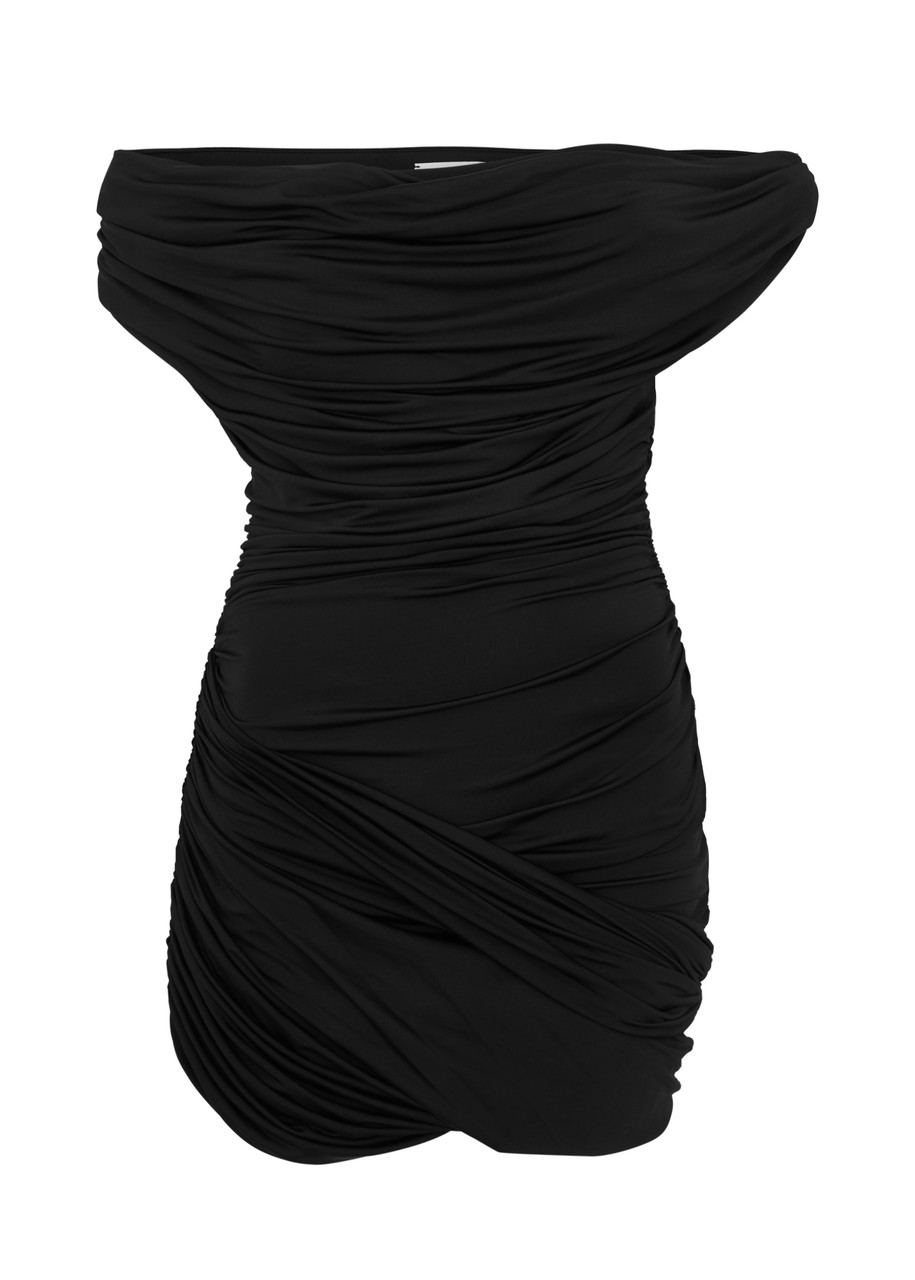 Magda Butrym Draped Mini Dress In Black