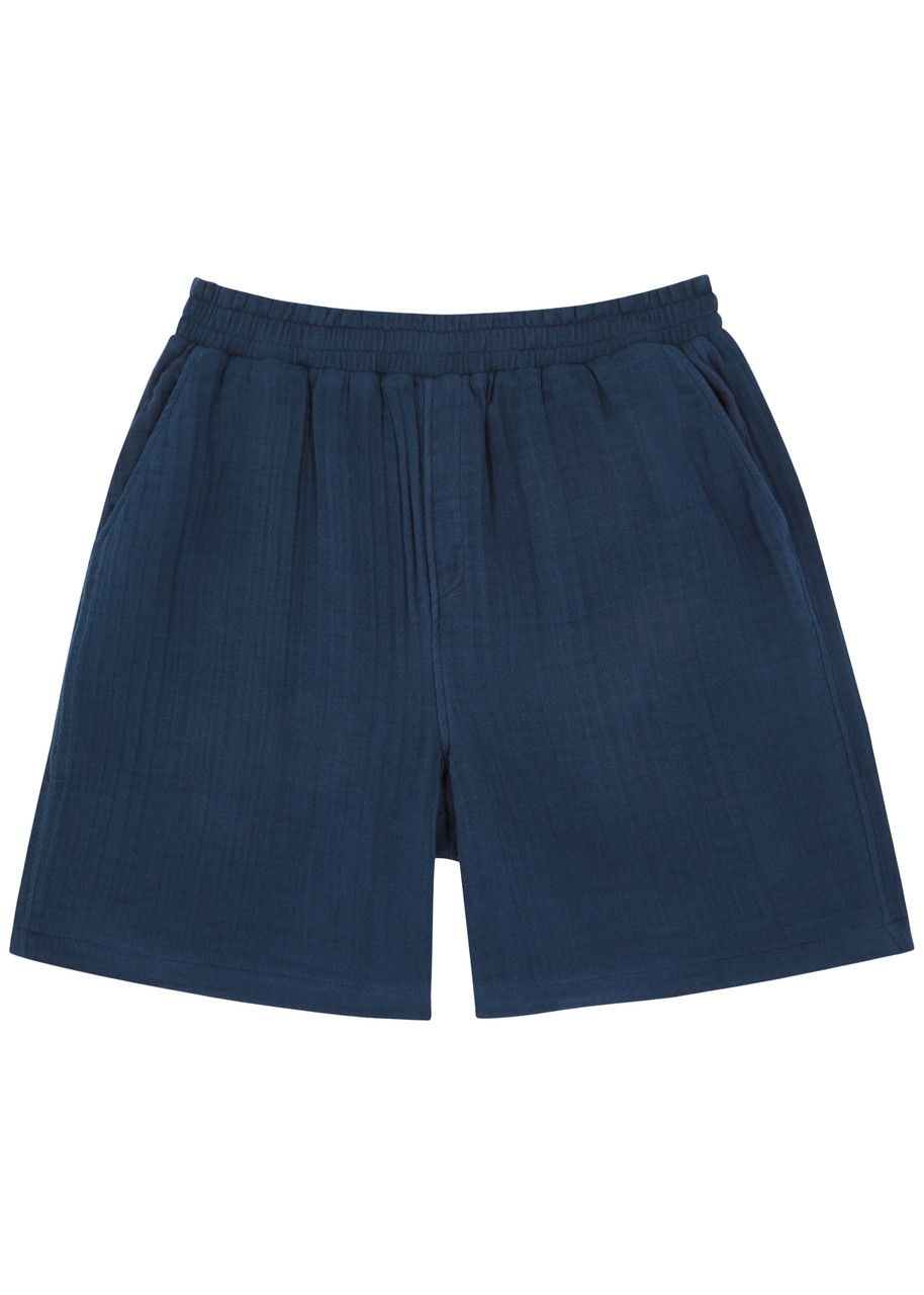 Daily Paper Enzi Seersucker Shorts In Blue