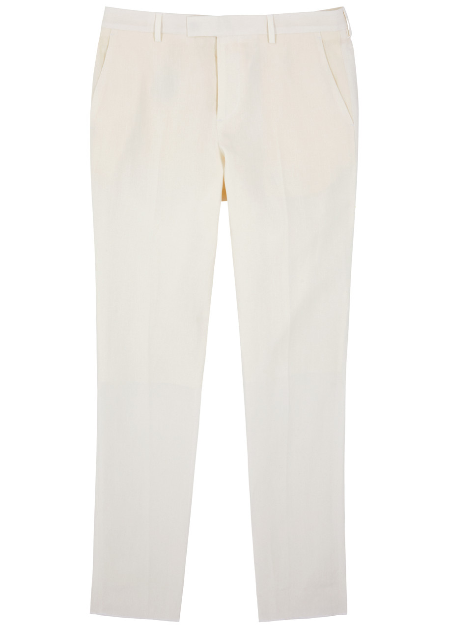 Paul Smith Slim-leg Linen Trousers In White