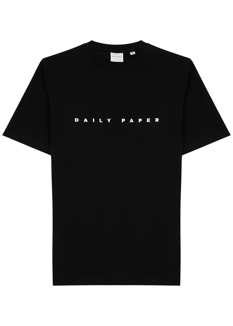 Daily Paper Alias Logo-embroidered Cotton T-shirt In Black