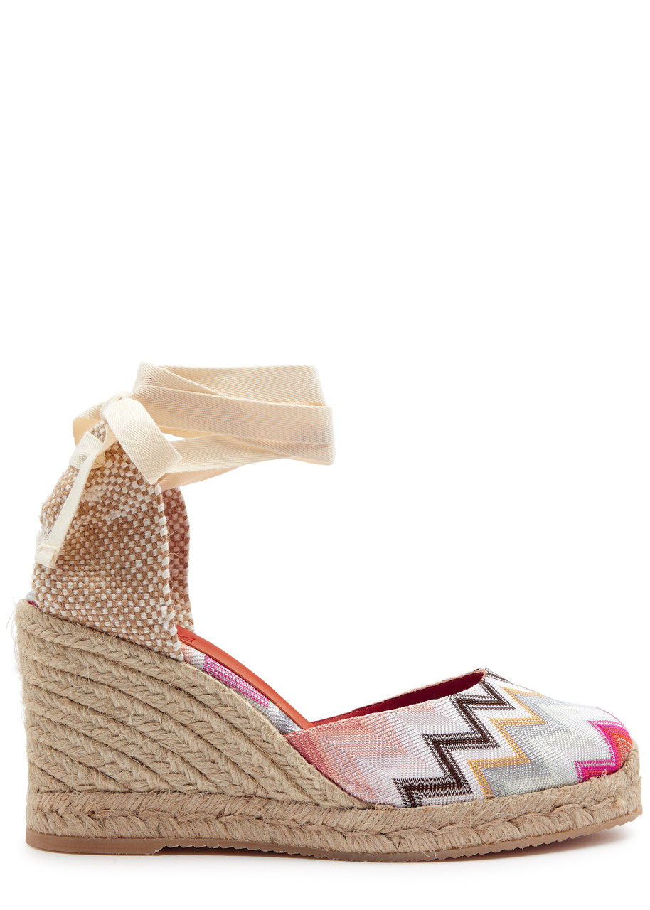 Missoni Eva 80 Zigzag Wedge Espadrilles In Pink