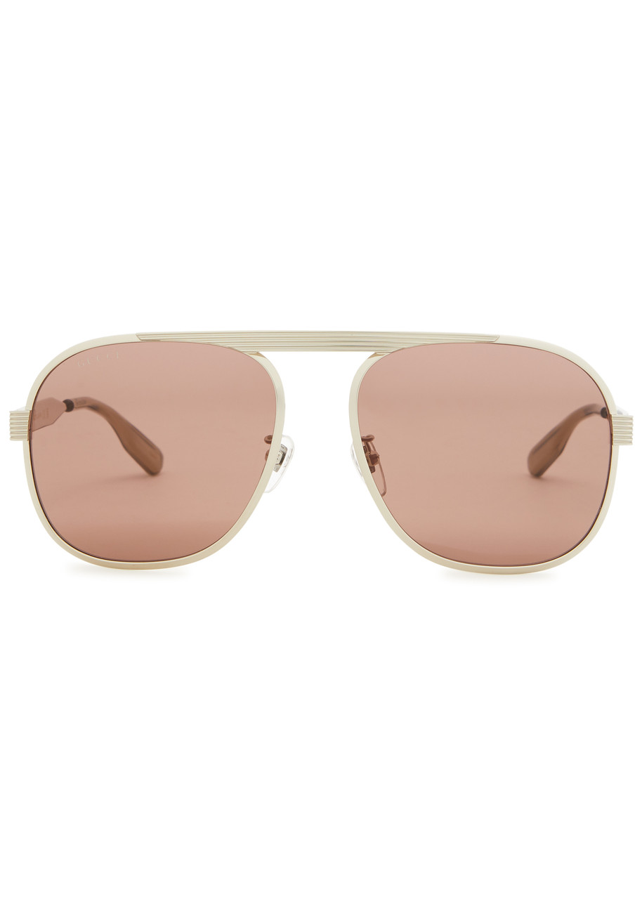 GUCCI GUCCI AVIATOR-STYLE METAL SUNGLASSES
