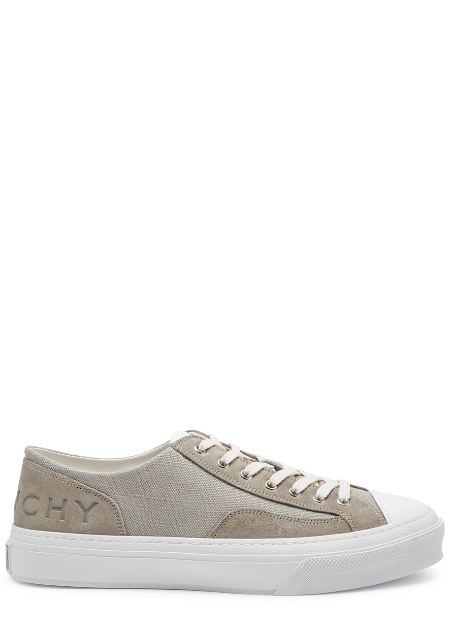Givenchy City Sneakers In Canvas And Suede In Grey