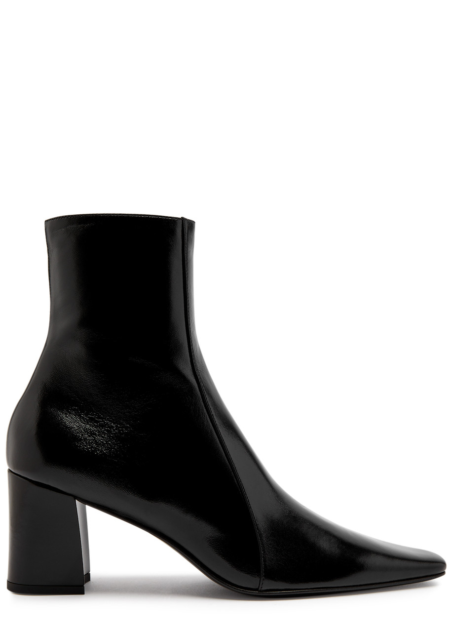 Saint Laurent Rainer 75 Patent Leather Ankle Boots - Black - 39 (IT39 / UK6)