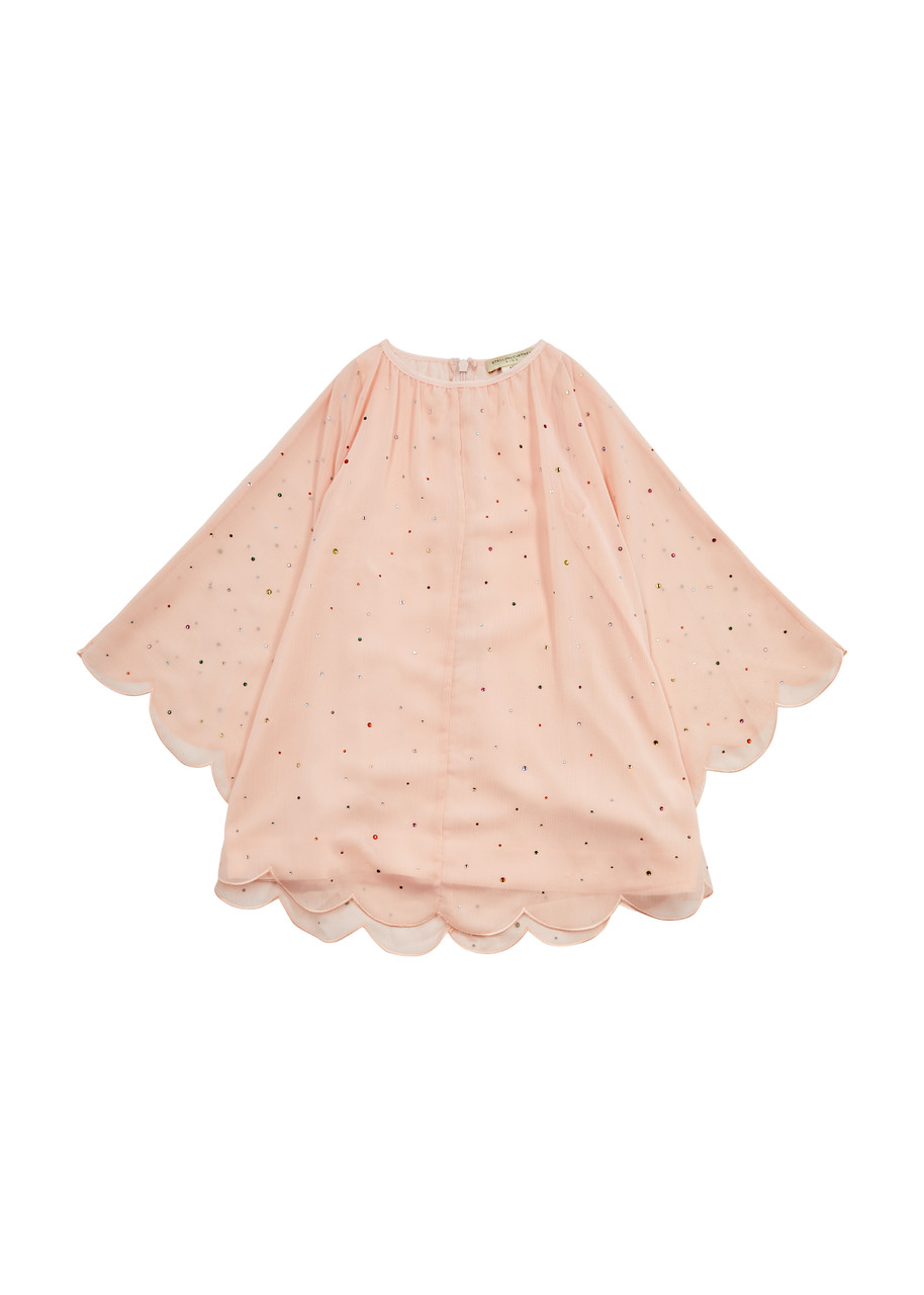 Stella Mccartney Kids Crystal-embellished Chiffon Dress (4-8 Years) In Pink