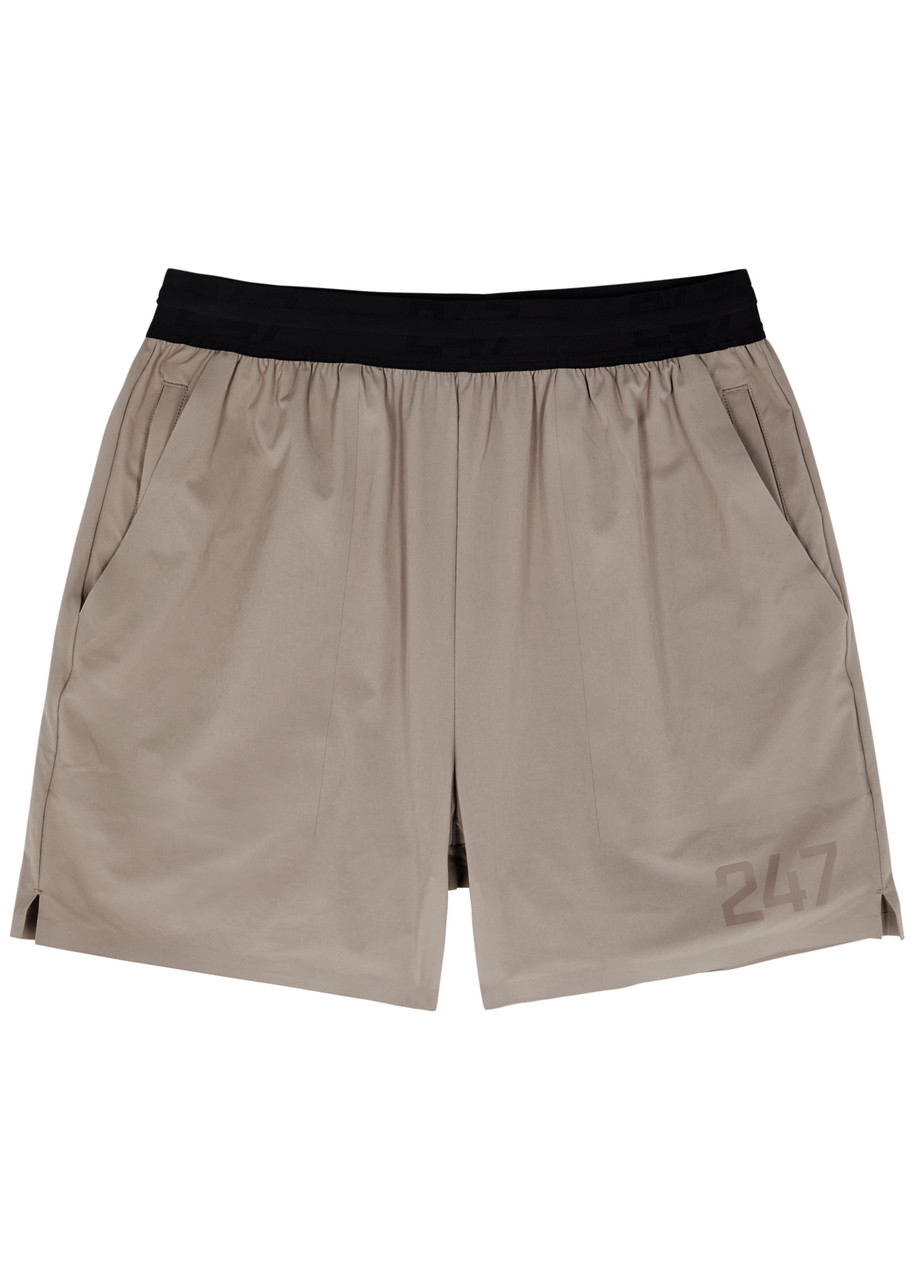 Represent 247 Printed Stretch-nylon Shorts In Grey