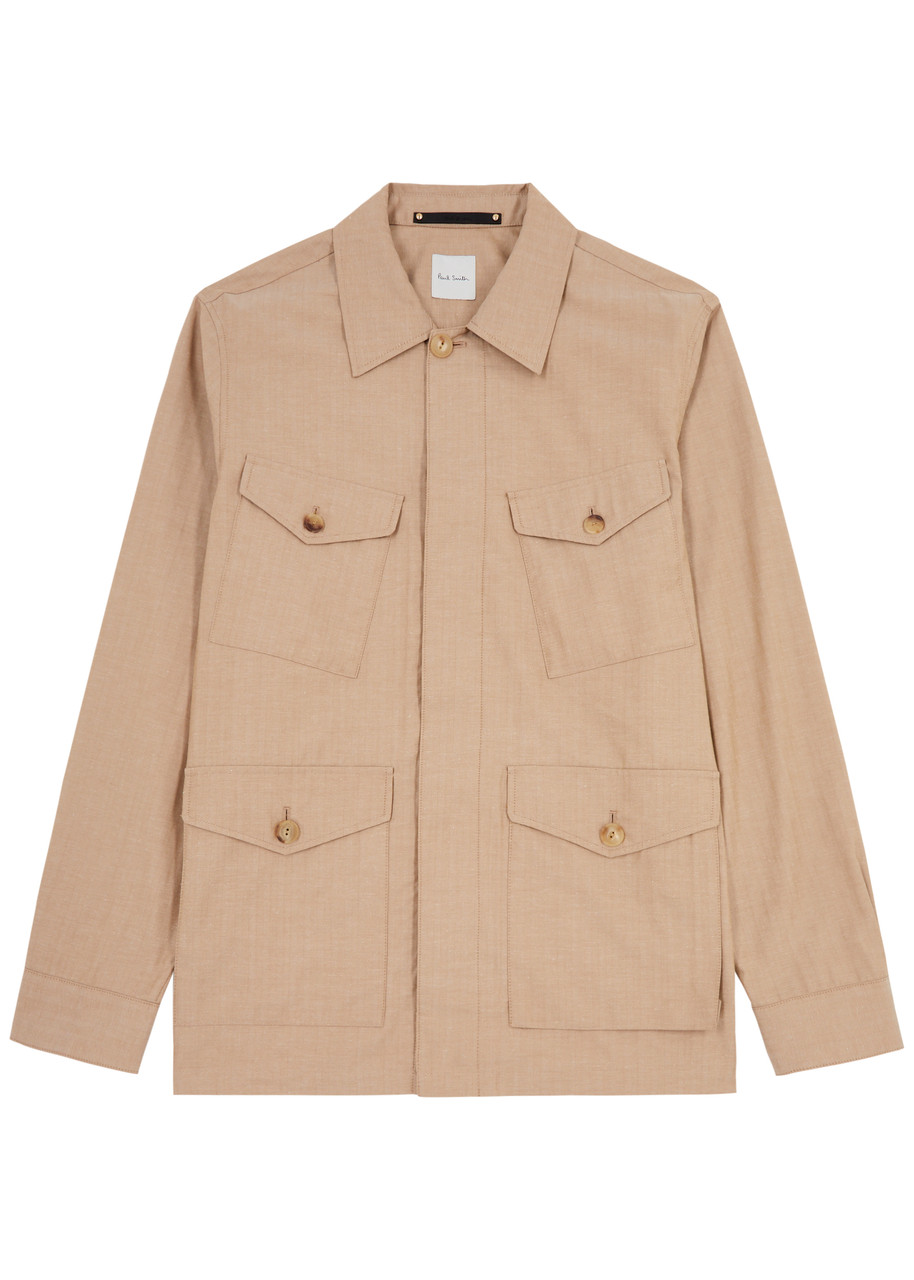 PAUL SMITH PAUL SMITH HERRINGBONE COTTON-BLEND OVERSHIRT