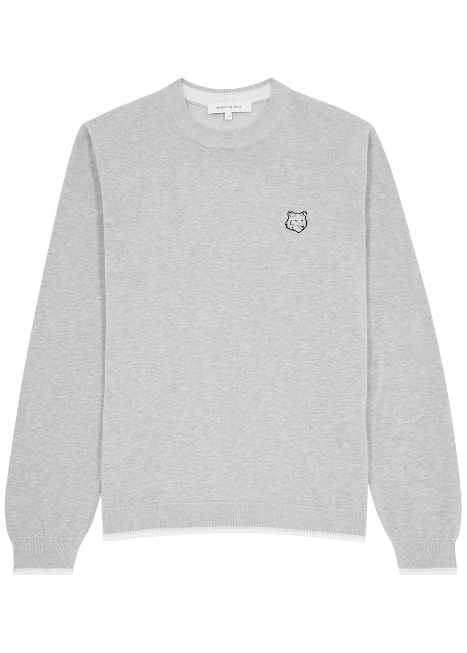 Maison Kitsuné Logo Cotton Sweatshirt In Grey
