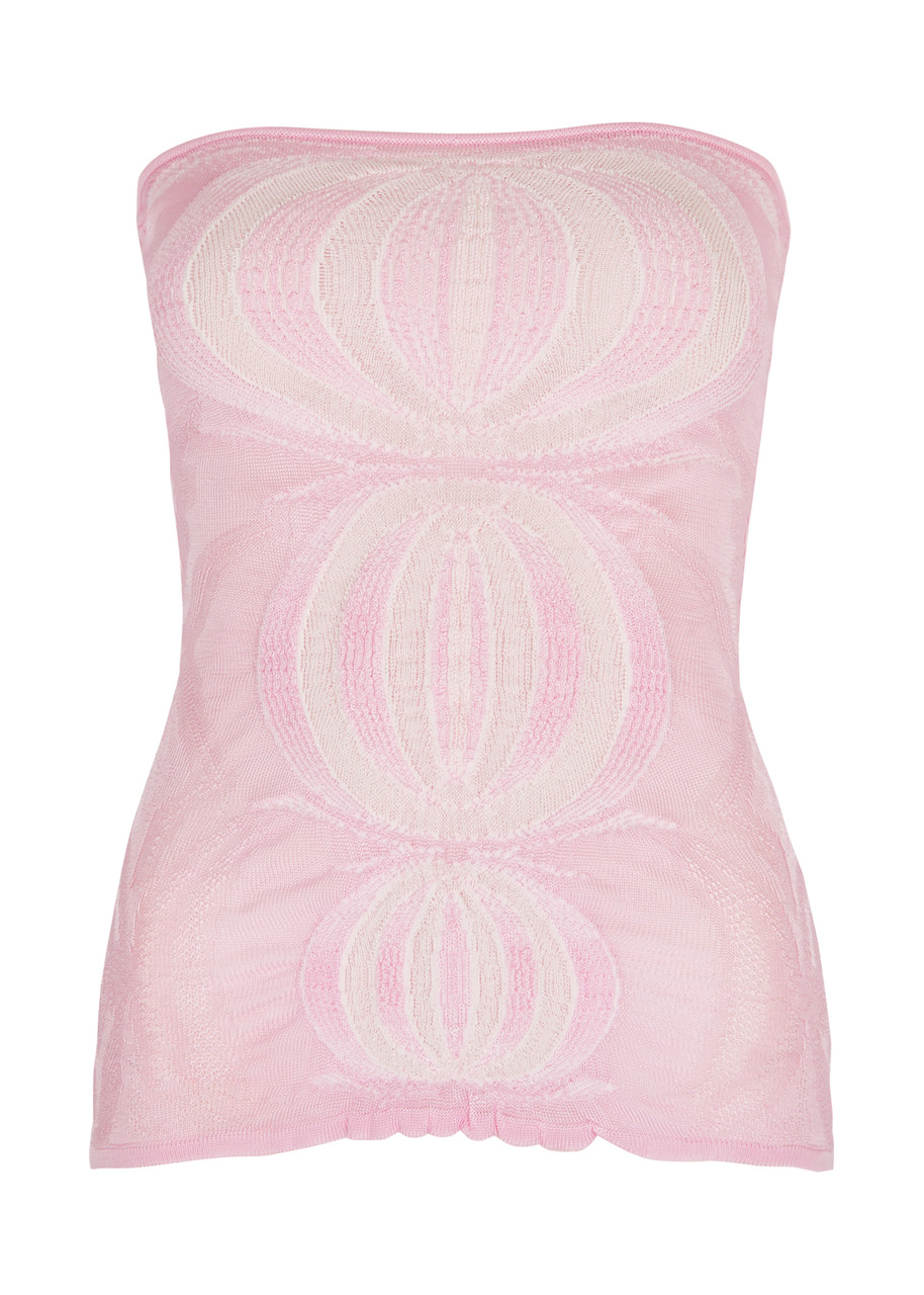 Gimaguas Été Intarsia Pointelle-knit Top In Pink