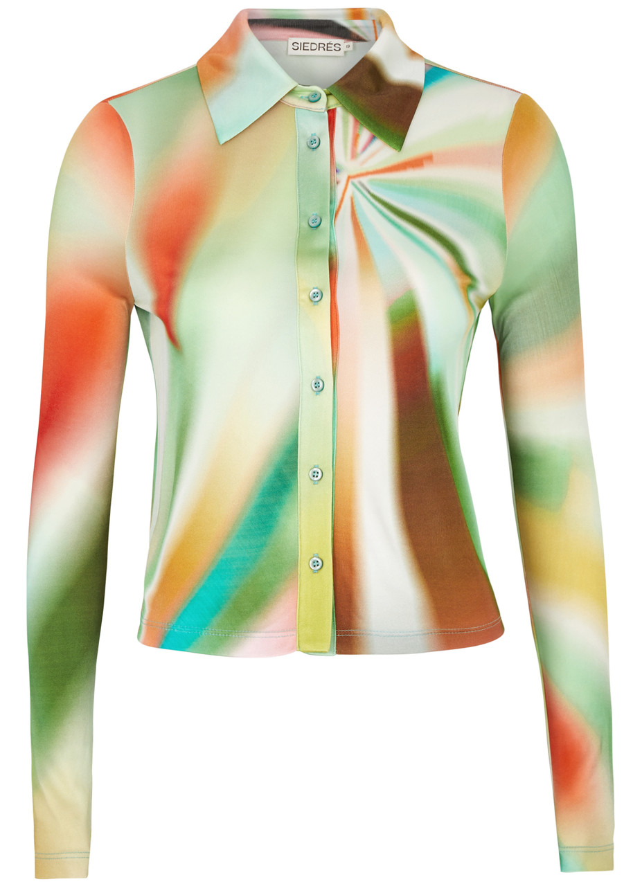 Shop Siedres Tina Printed Jersey Shirt In Multicoloured