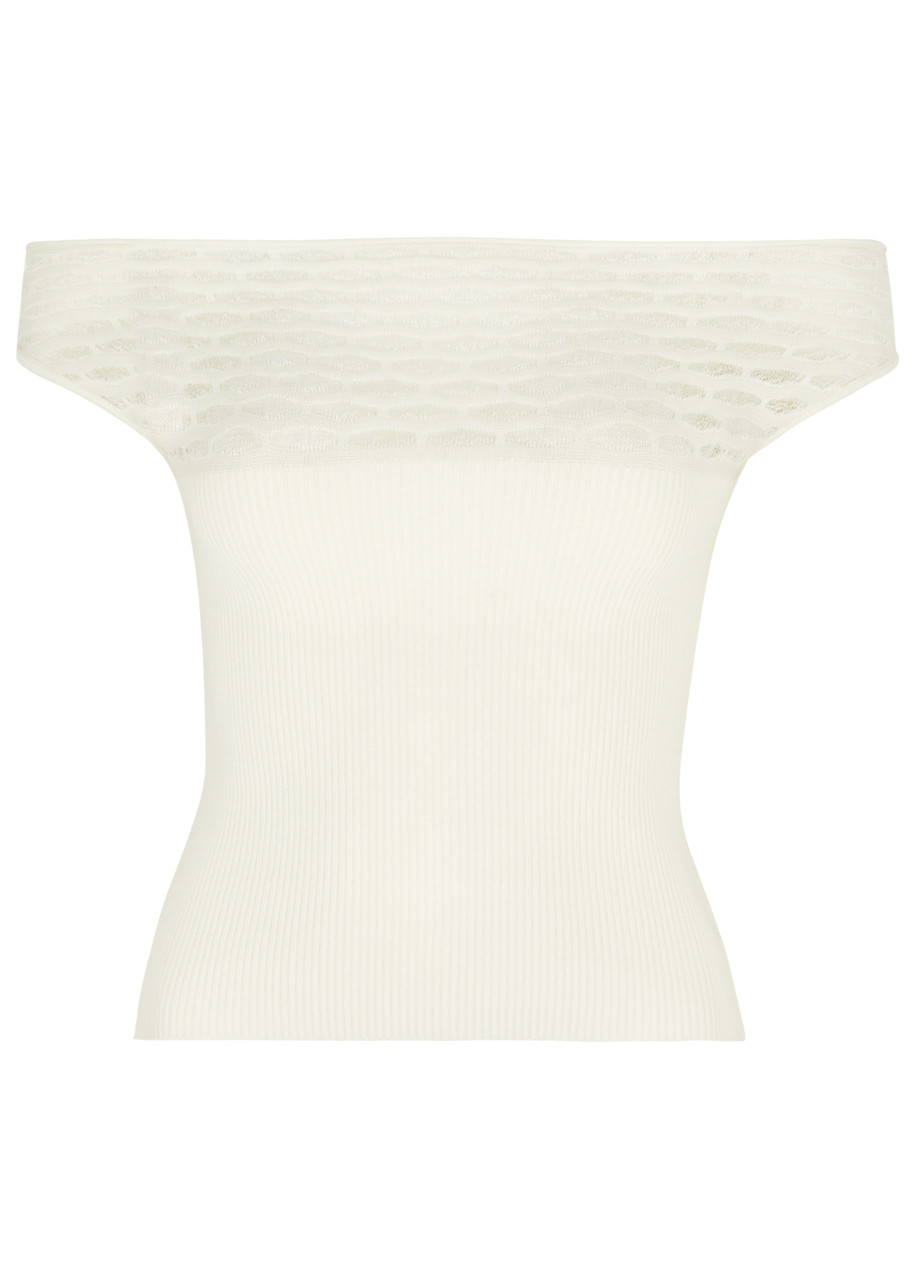 Gimaguas Avenue Cropped Knitted Top In White