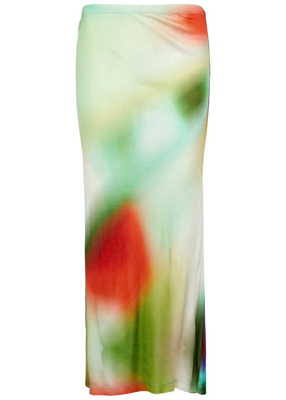 Siedres Lilt Printed Jersey Midi Skirt In Multicoloured
