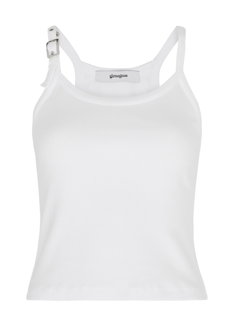 Gimaguas Nica Buckle Stretch-cotton Tank In White