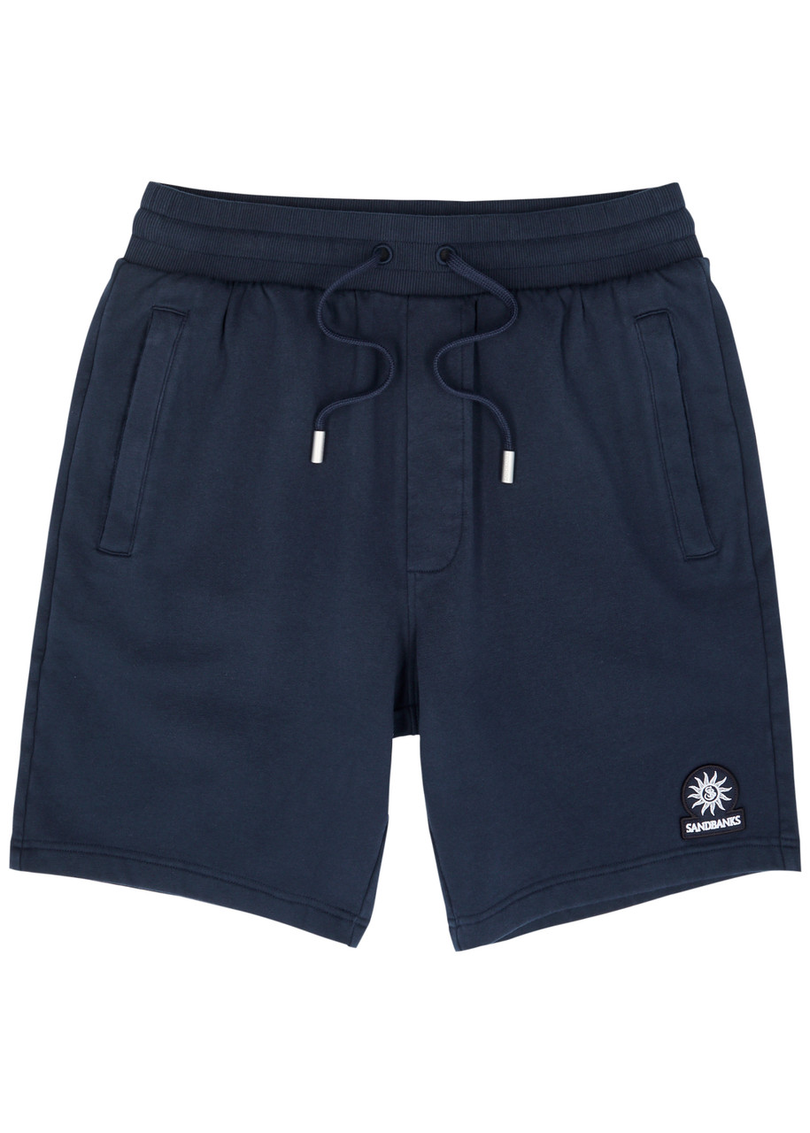Shop Sandbanks Logo Stretch-cotton Shorts In Navy