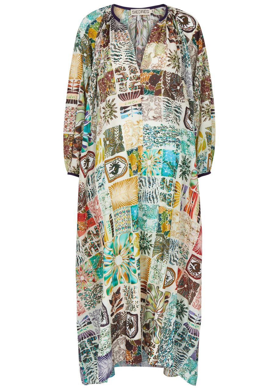 Siedres Talia Patchwork Cotton-voile Maxi Dress In Multicoloured