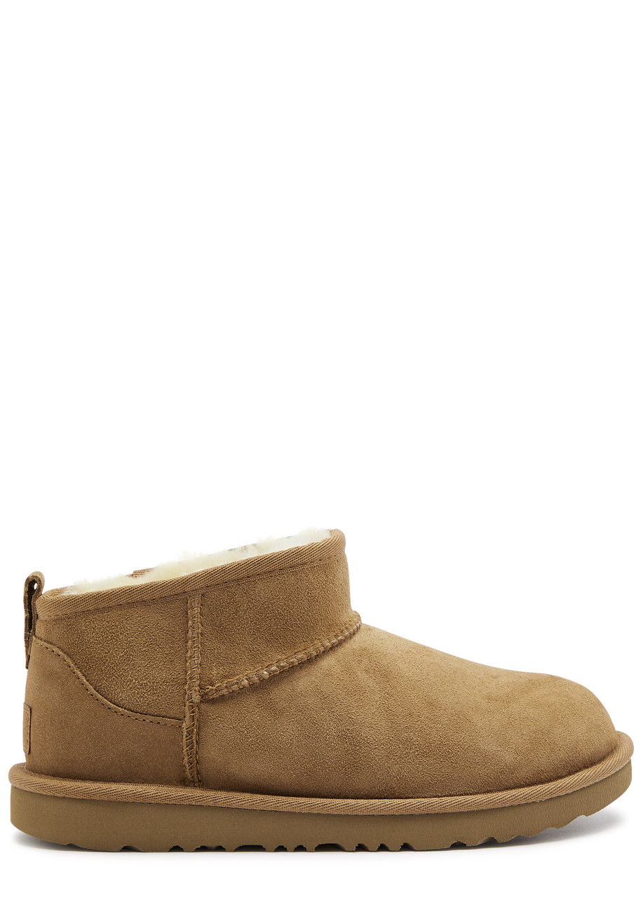 Ugg Kids Classic Ultra Mini Suede Ankle Boots - Brown - US3 (IT34/ UK2 Kids)