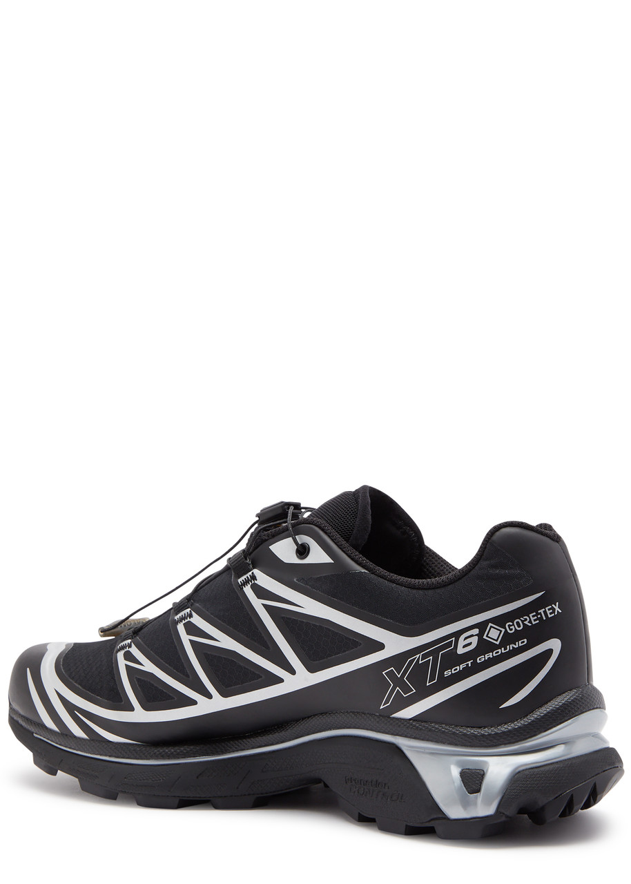 Salomon Mens Black Black Silver Xt-6 Gtx Quick-lace Mesh Low-top Trainers In Black