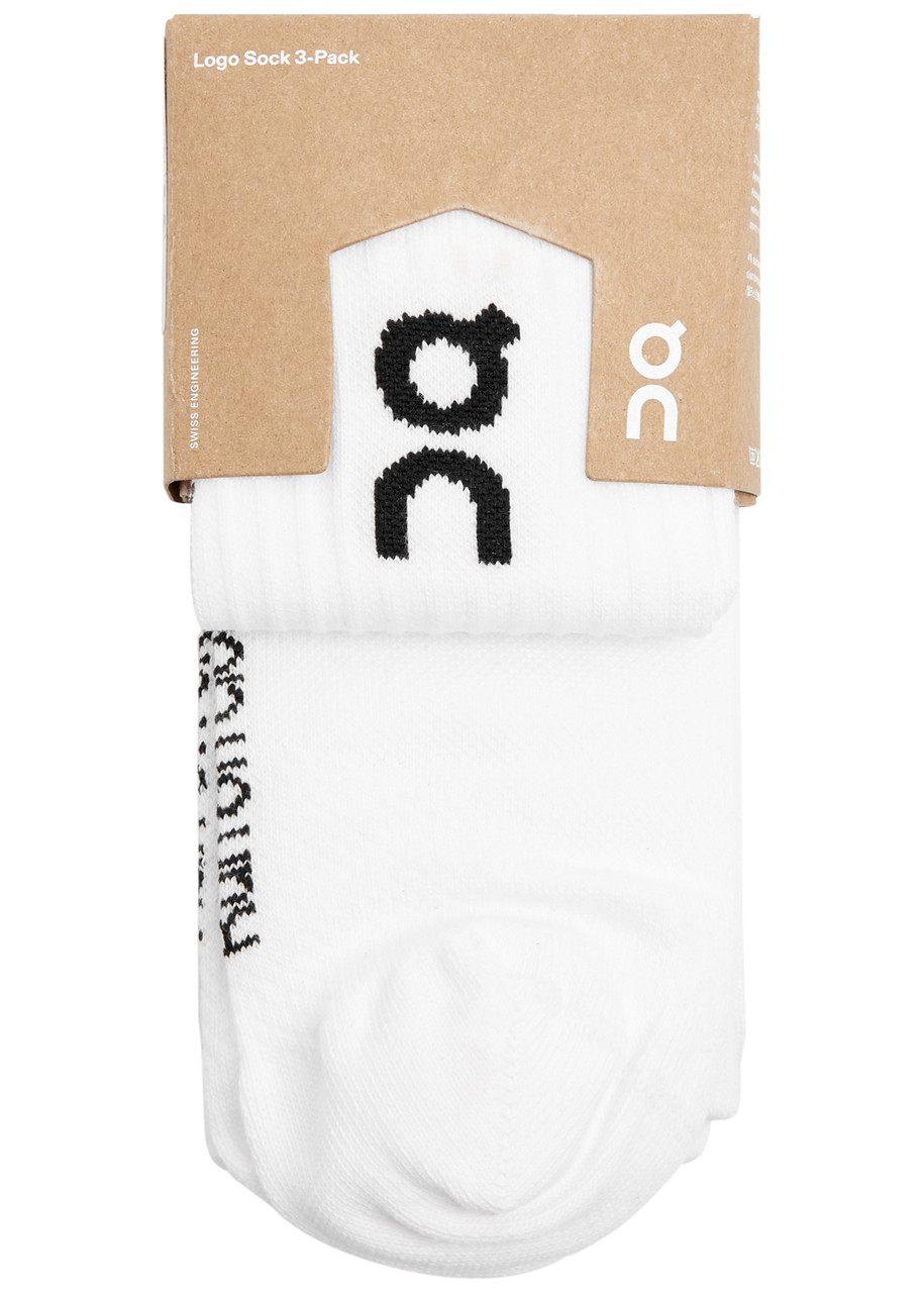 Shop On Logo-intarsia Stretch-cott Socks In White