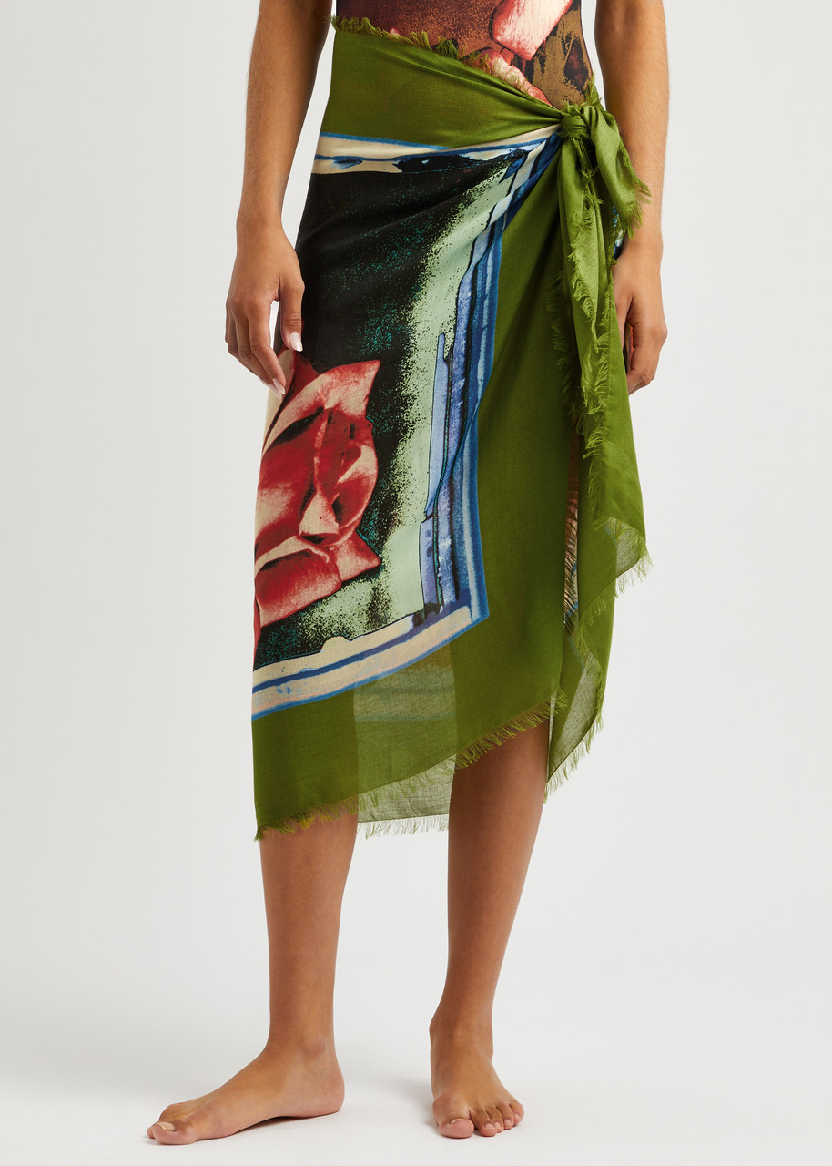  Jean Paul Gaultier Roses Printed Modal-blend Sarong - Multicoloured - One Size 