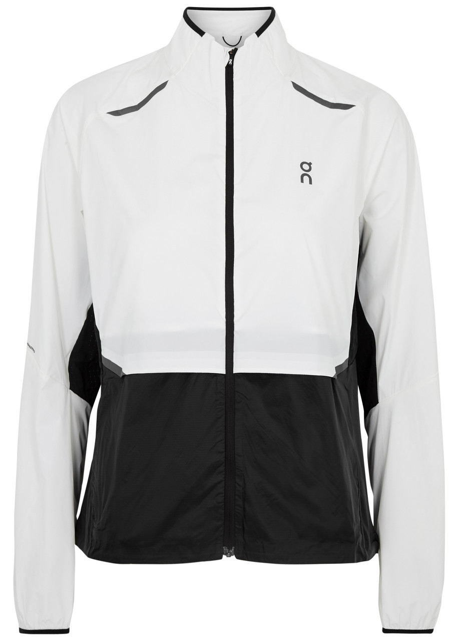 Shop On Weather Panelled Shell Jacket In White And Black