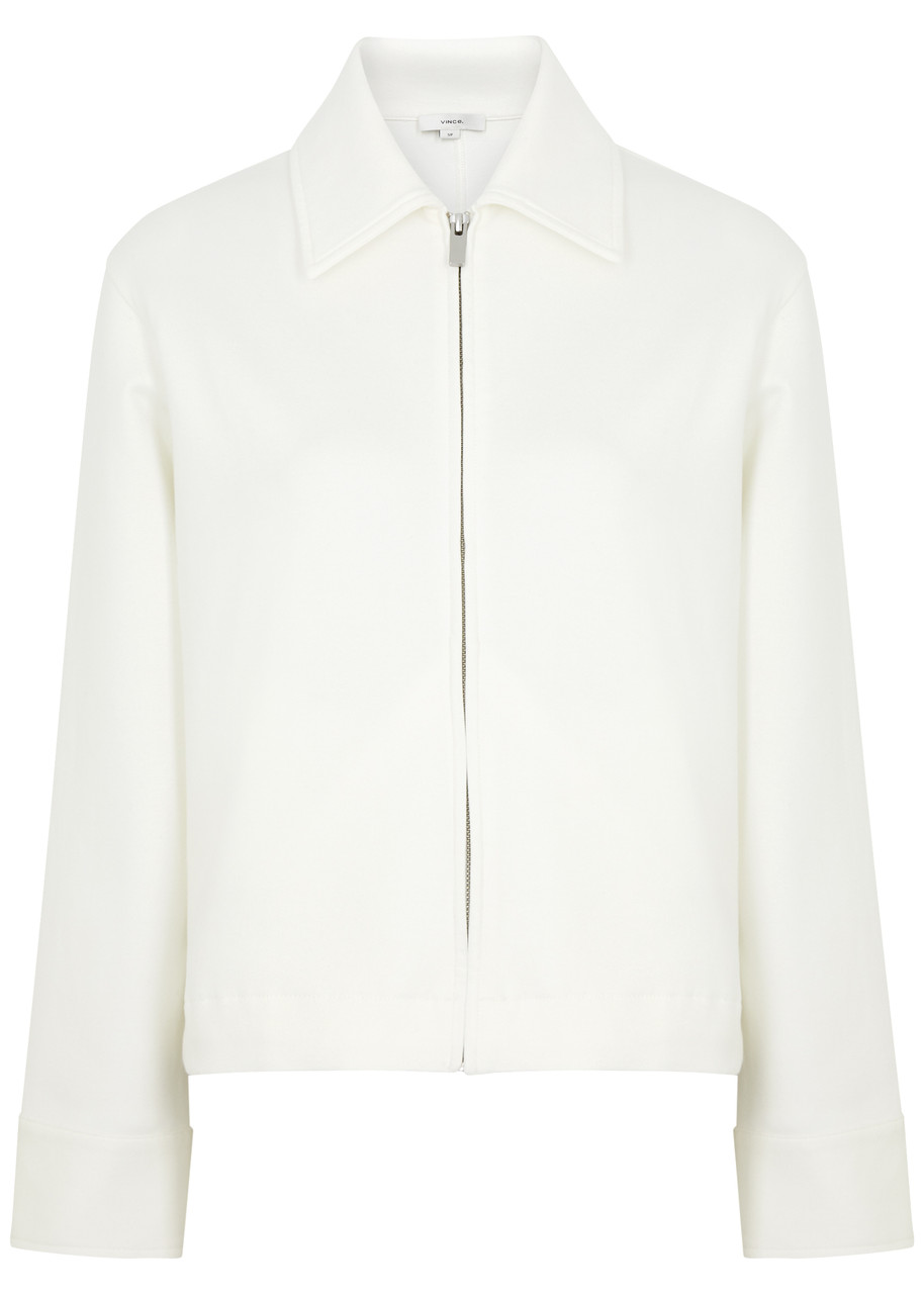 Shop Vince Stretch-cotton Jacket In White