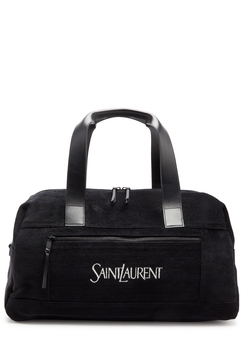 Saint Laurent Logo-jacquard Velvet Holdall - Black - One Size