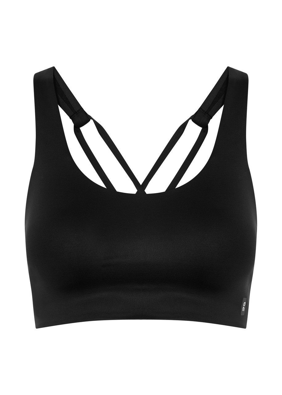 Shop On Active Stretch-jersey Bra Top In Black