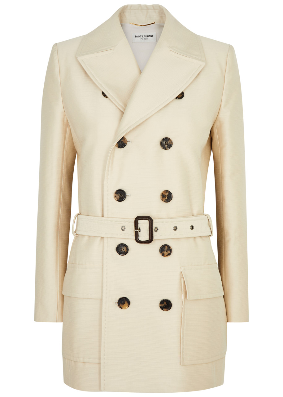 Saint Laurent Saharienne Belted Cotton Jacket - Off White - 40 (UK12 / M)