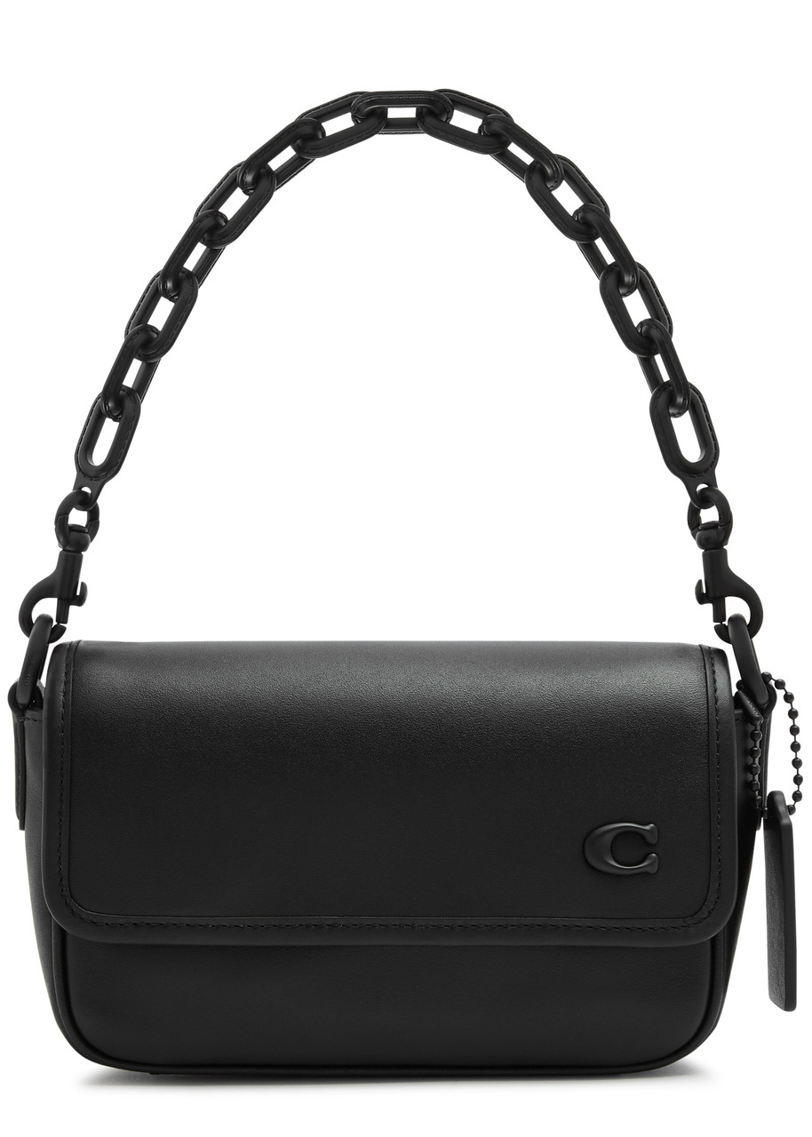 Coach Charter Leather Cross-body Bag In Black