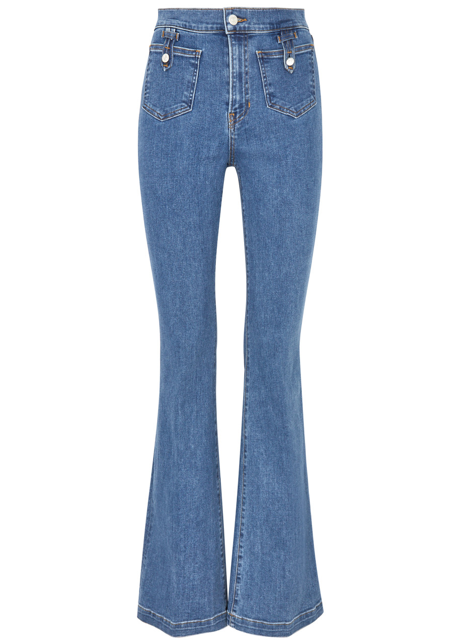 Shop Veronica Beard Beverly Flared Jeans In Denim