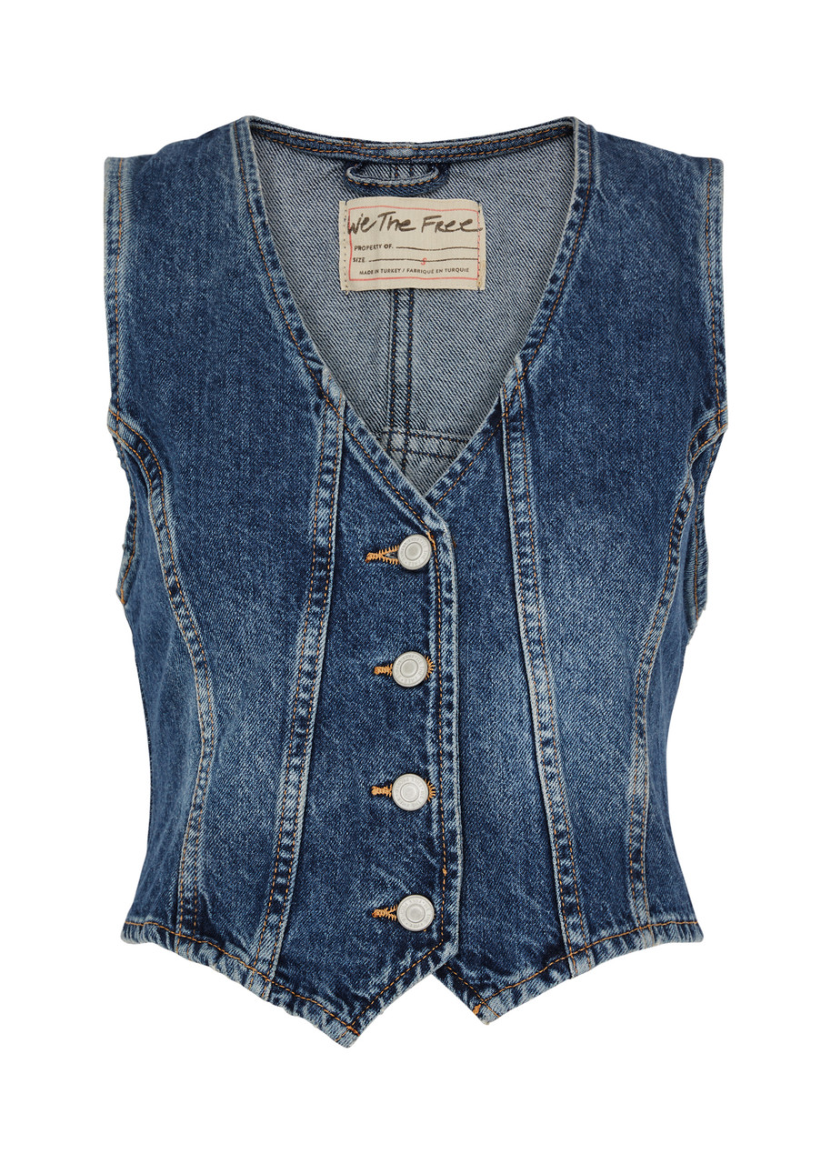 Shop Free People Tate Denim Waistcoat