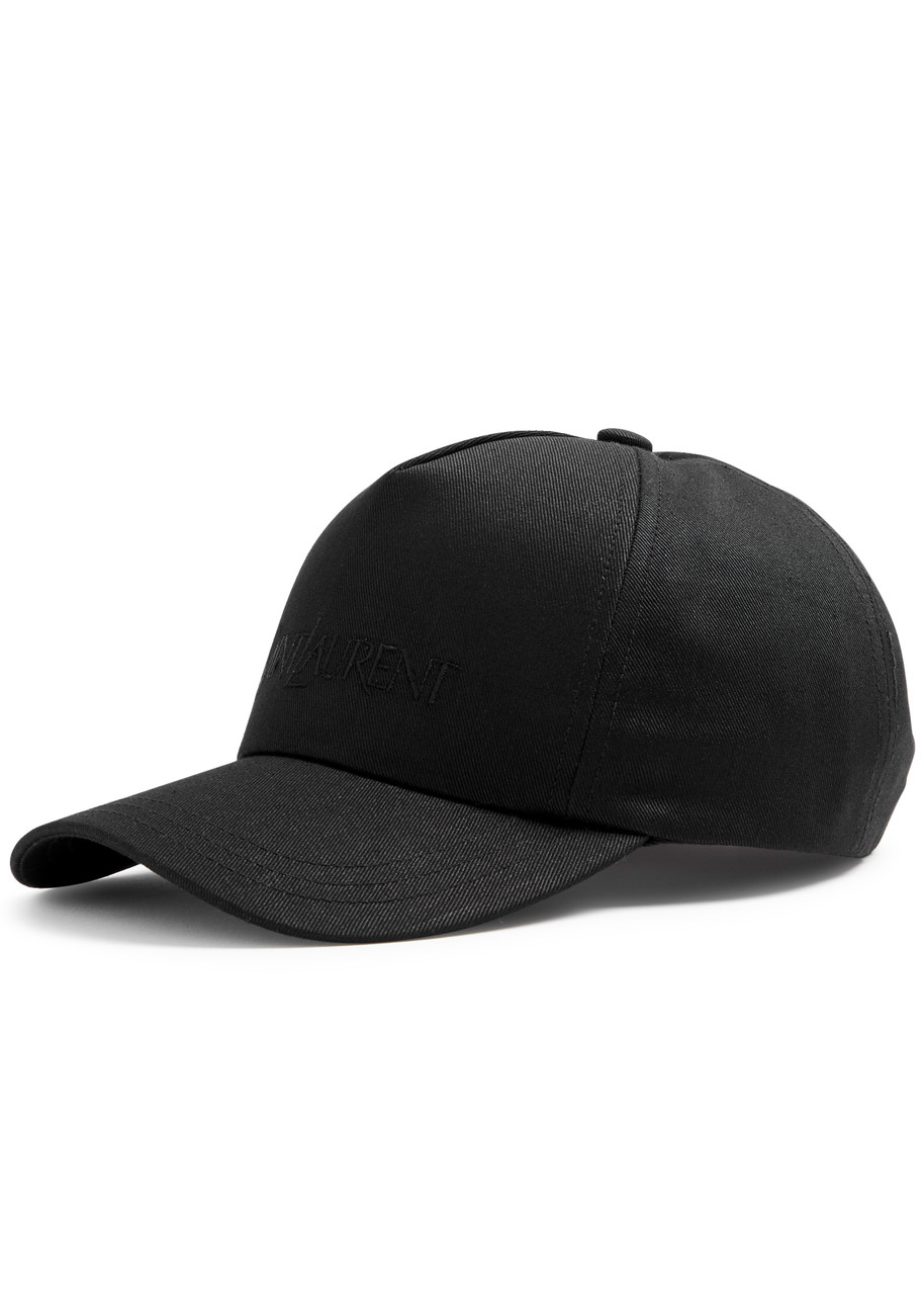 Saint Laurent Cotton And Linen Baseball Cap Men In Black