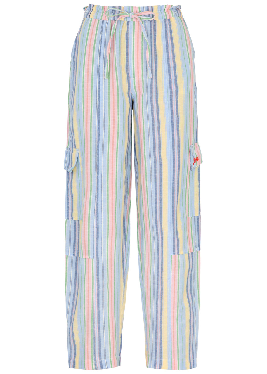 Sicily Striped Cotton-blend Cargo Trousers
