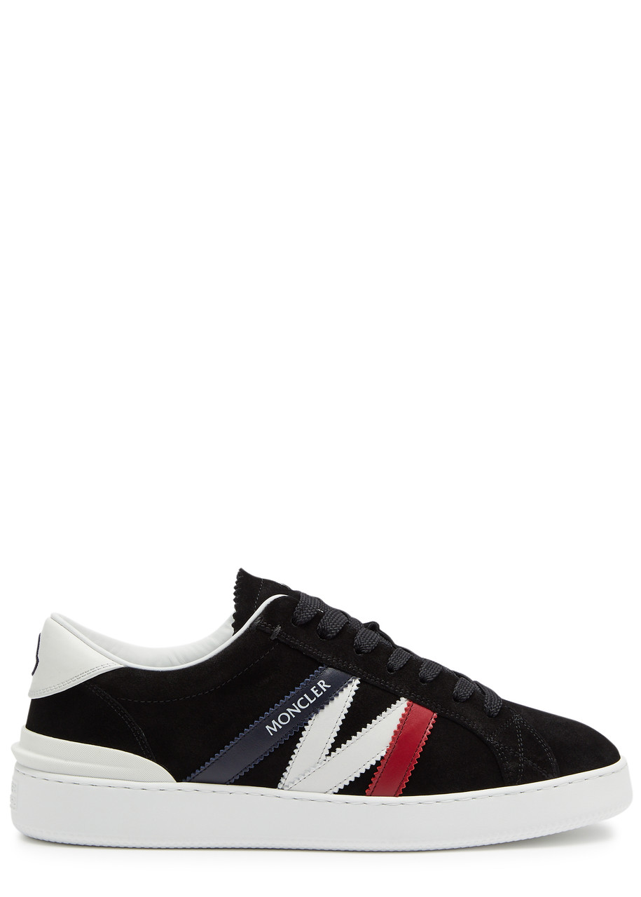 Shop Moncler Monaco Suede Sneakers In Black