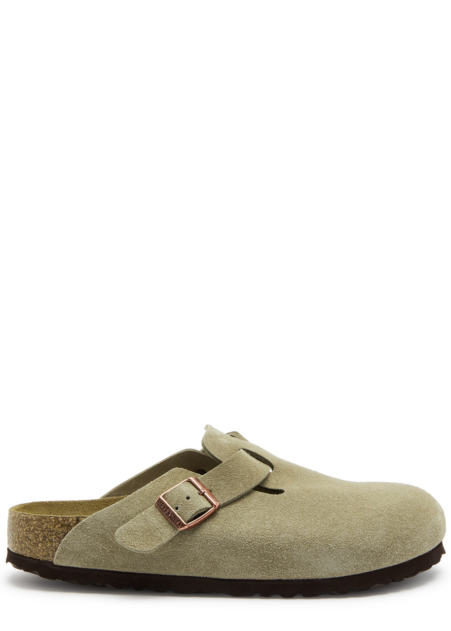 Birkenstock Boston Suede Sliders - Taupe - 8