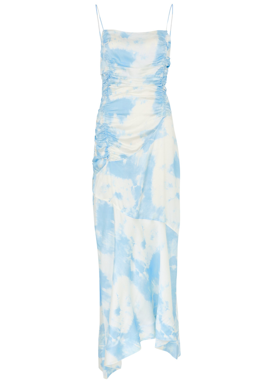 Printed Satin Maxi Dress