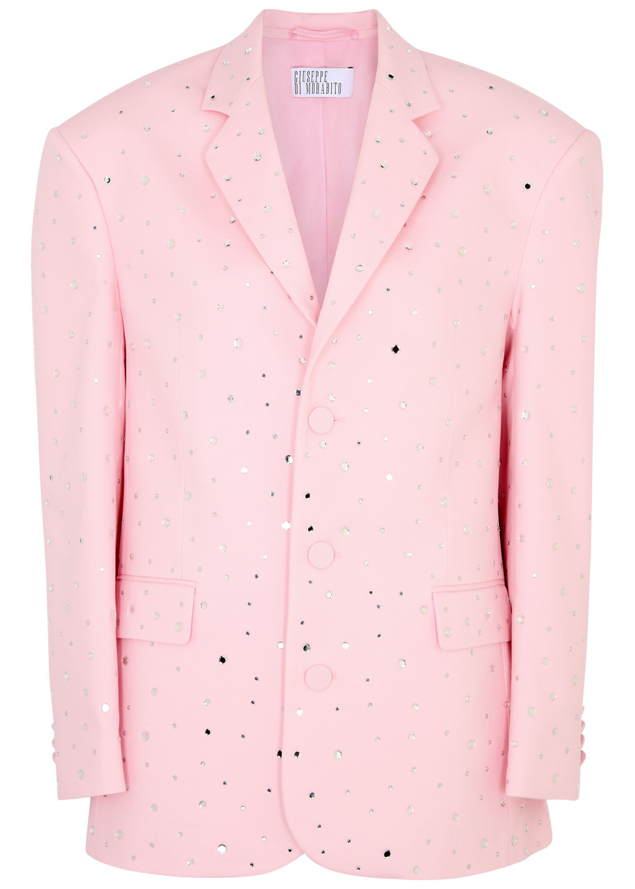 Giuseppe DI Morabito Crystal-embellished Cotton-blend Blazer - Light Pink - 44 (UK12 / M)