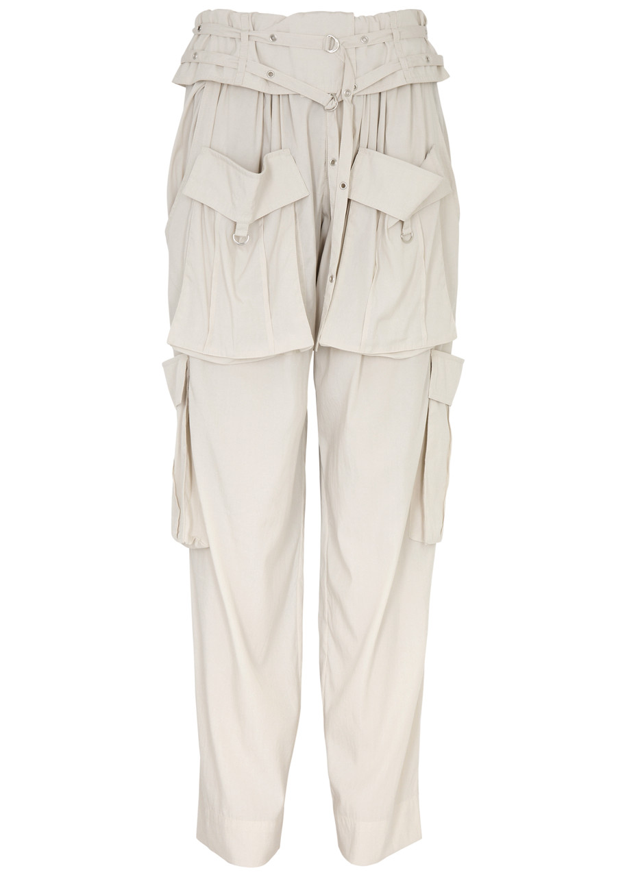 Shop Isabel Marant Hadja Cargo Trousers In White