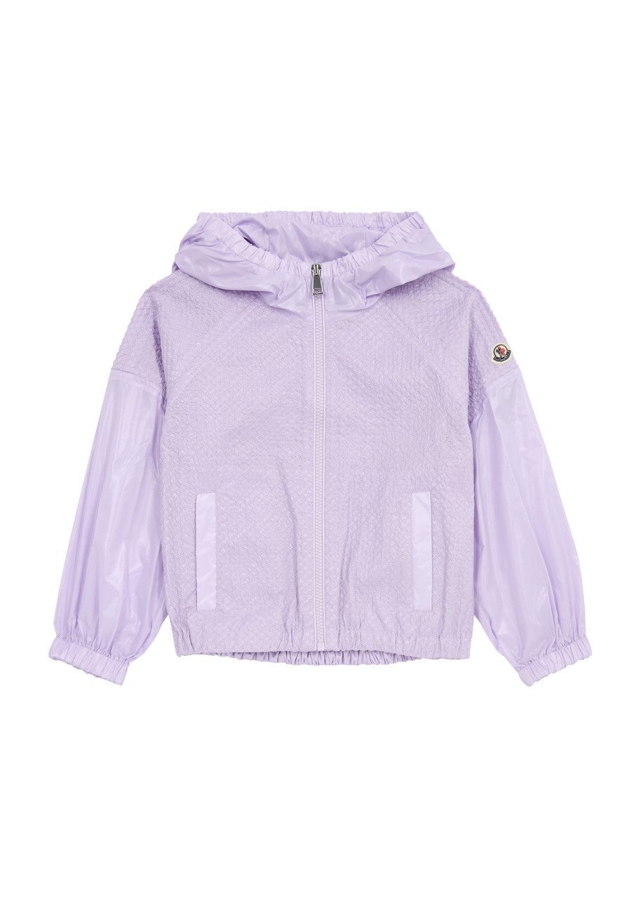 Shop Moncler Kids Edipo Hooded Shell Jacket (4-6 Years) In Purple