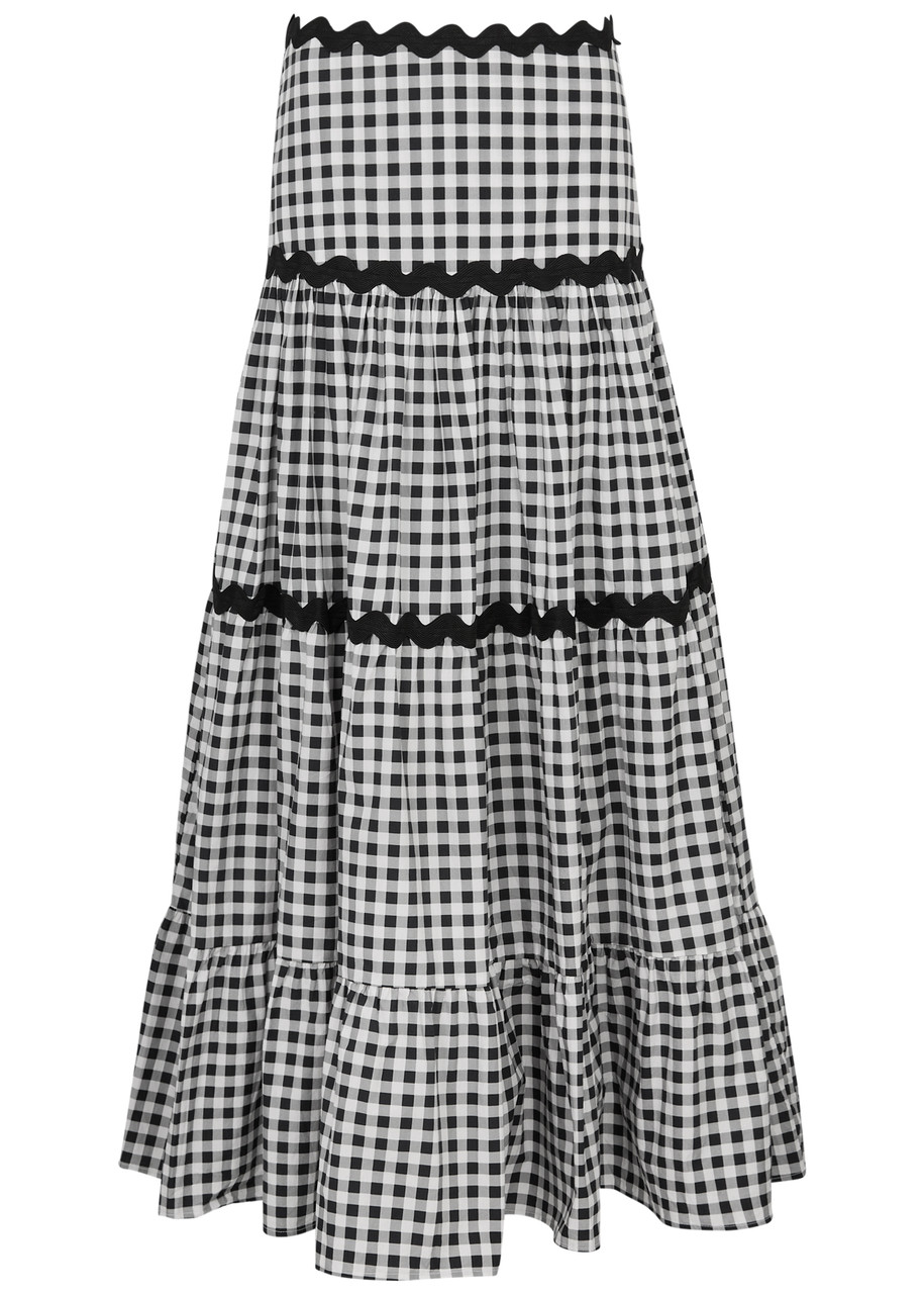 Love Checked Cotton Maxi Skirt