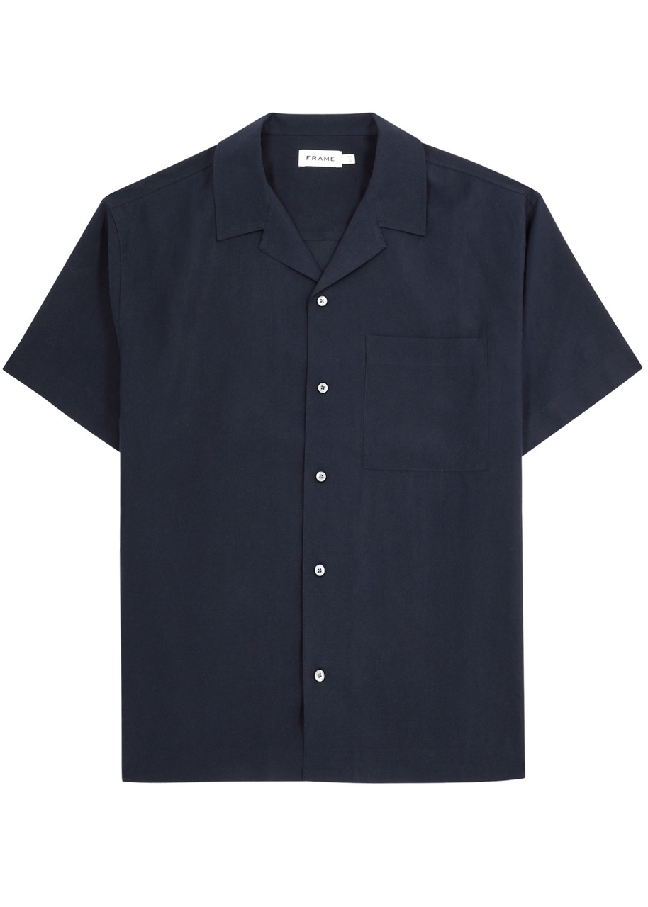 Shop Frame Twill Shirt In Navy