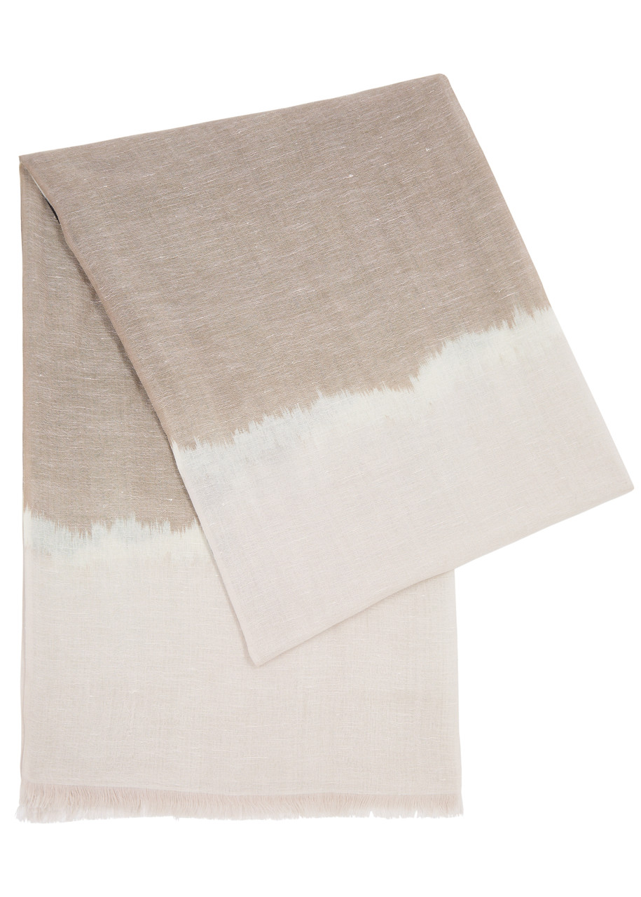 Denis Colomb Summer Ikat Jacquard Cashmere-blend Scarf In Beige