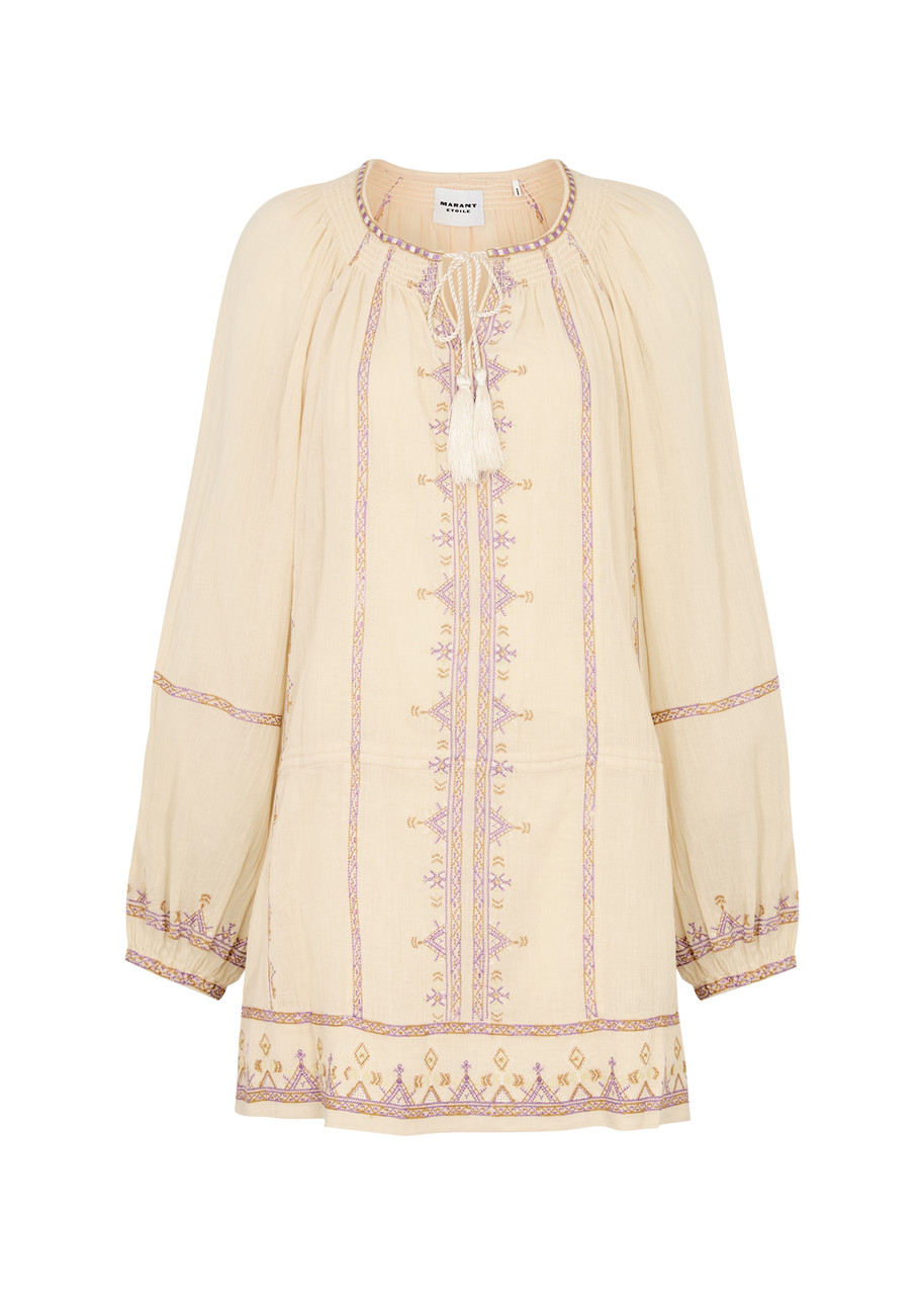 Isabel Marant étoile Parsley Embroidered Cotton-voile Mini Dress