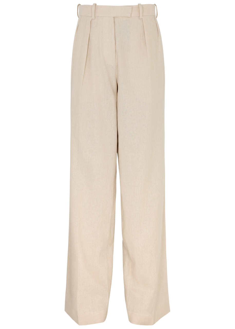 Shop 16arlington Alix Straight-leg Woven Trousers In Cream