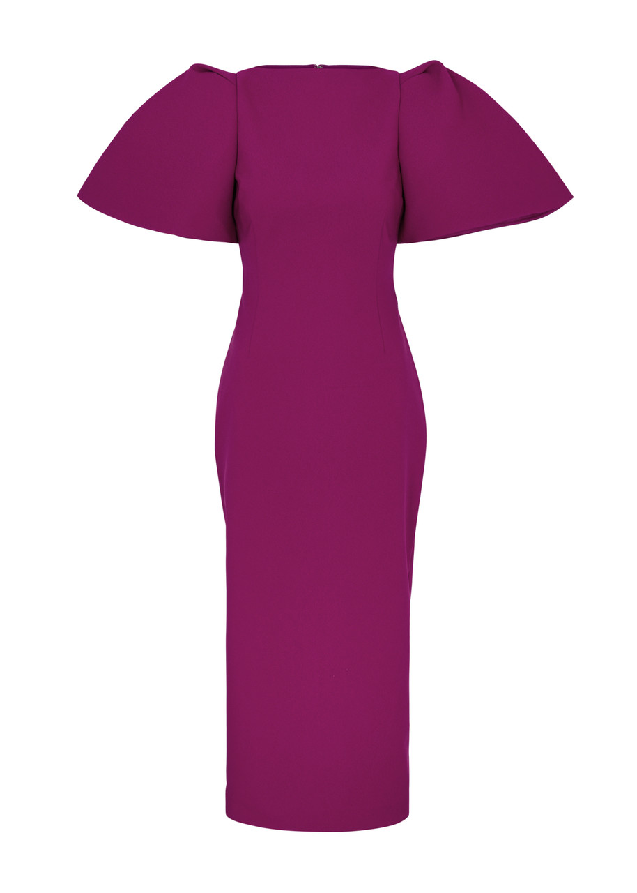 Solace London Lora Crepe Midi Dress - Fuchsia
